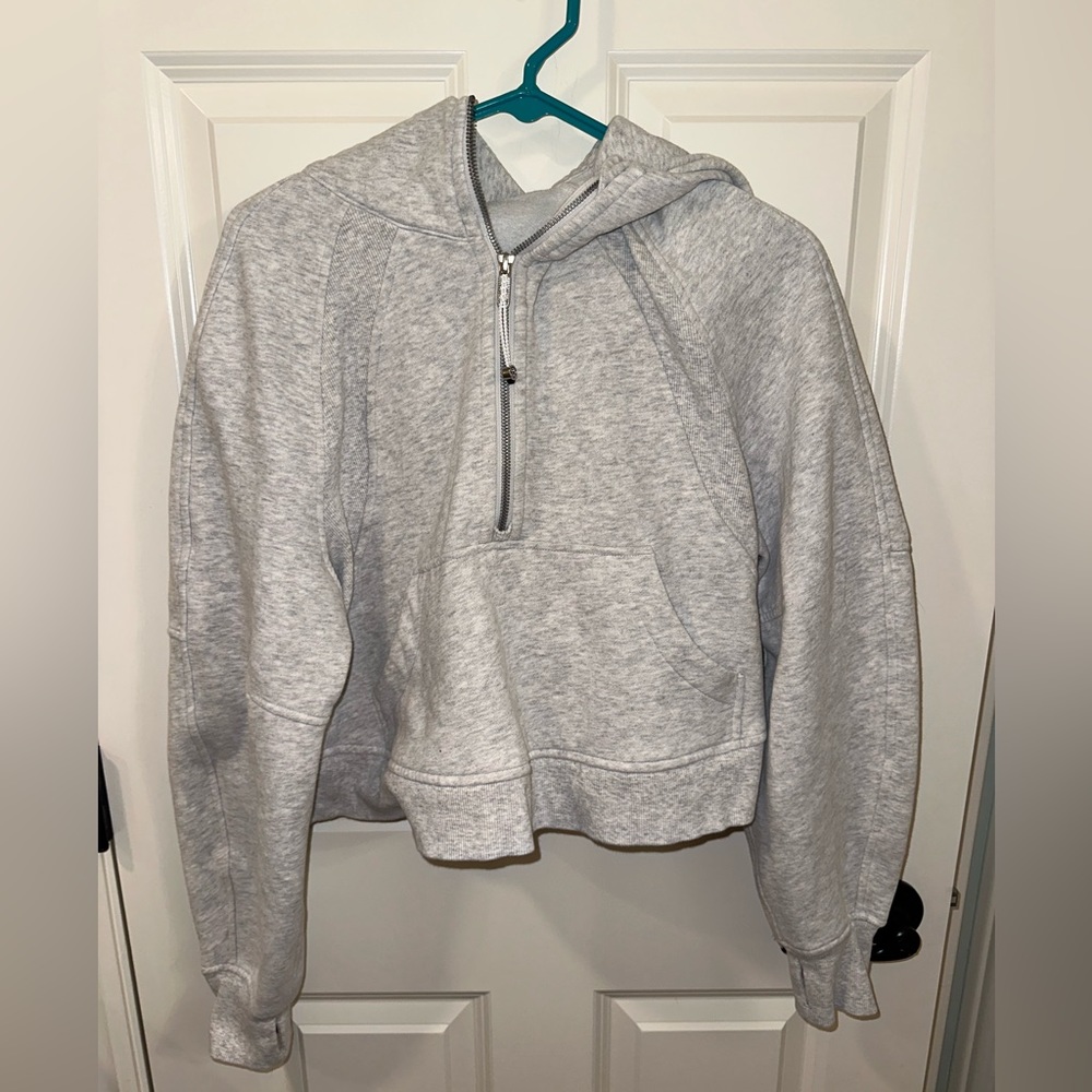 Lululemon oversized half zip scuba hoodie heathered core ultra light grey XS/S